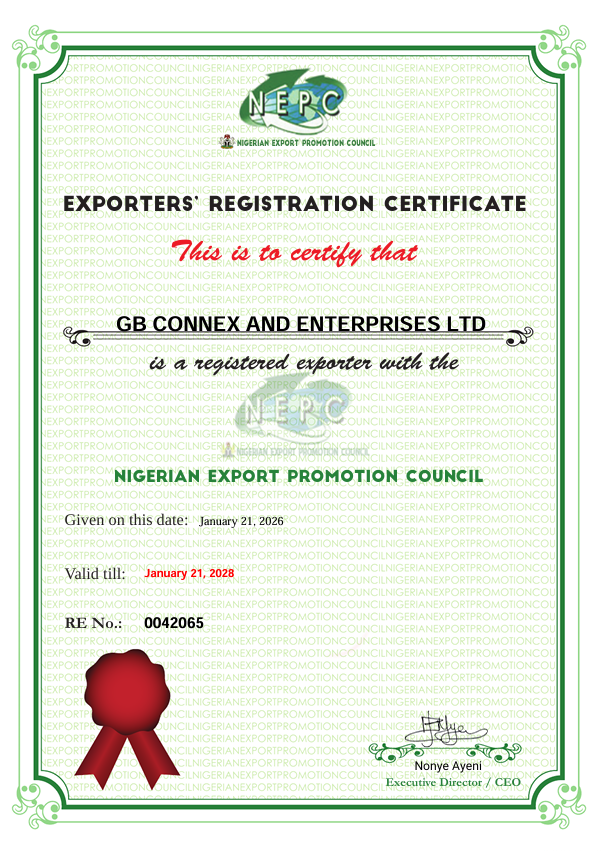 NEPC Export Registration Certificate